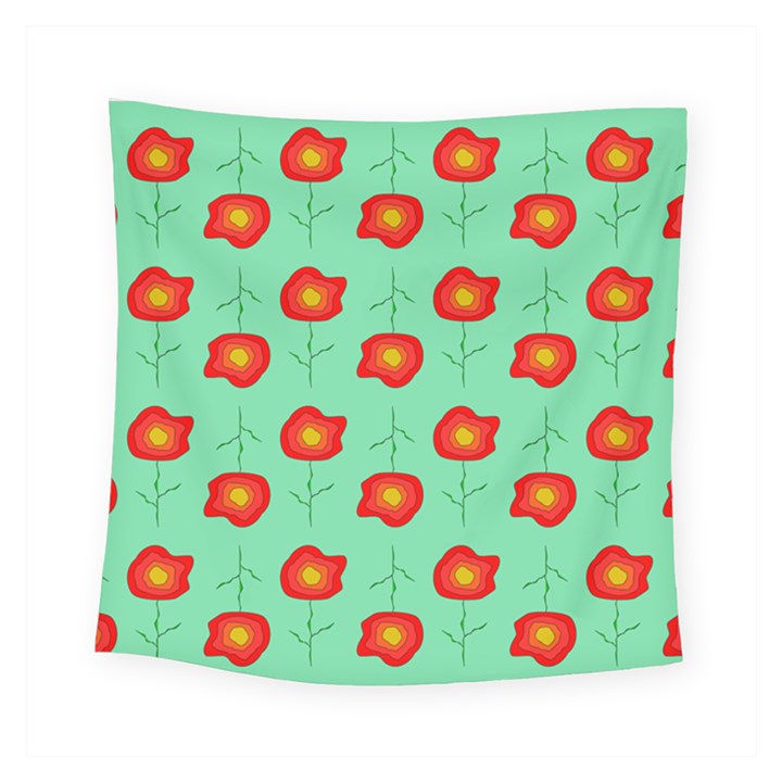 Flower Pattern Ornament Square Tapestry (Small)