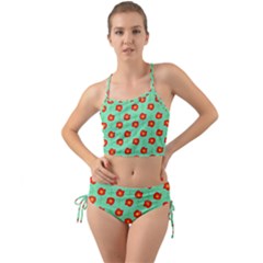 Flower Pattern Ornament Mini Tank Bikini Set by HermanTelo