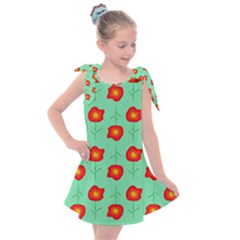 Flower Pattern Ornament Kids  Tie Up Tunic Dress by HermanTelo