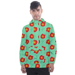 Flower Pattern Ornament Men s Front Pocket Pullover Windbreaker by HermanTelo