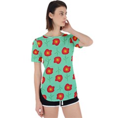 Flower Pattern Ornament Perpetual Short Sleeve T-shirt