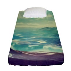 Landscape Mountains Lake River Fitted Sheet (single Size)