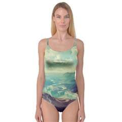 Landscape Mountains Lake River Camisole Leotard 