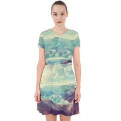 Landscape Mountains Lake River Adorable In Chiffon Dress