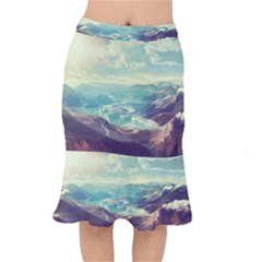 Landscape Mountains Lake River Short Mermaid Skirt by HermanTelo