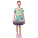 Landscape Mountains Lake River Kids  Short Sleeve Velvet Dress View1