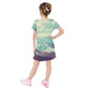 Landscape Mountains Lake River Kids  Short Sleeve Velvet Dress View2