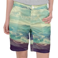 Landscape Mountains Lake River Pocket Shorts