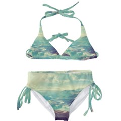 Landscape Mountains Lake River Kids  Classic Bikini Set