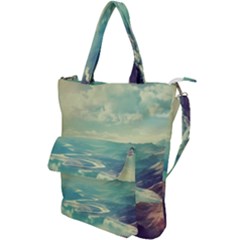 Landscape Mountains Lake River Shoulder Tote Bag by HermanTelo