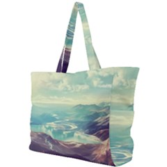 Landscape Mountains Lake River Simple Shoulder Bag by HermanTelo