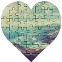 Landscape Mountains Lake River Wooden Puzzle Heart View1