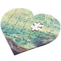 Landscape Mountains Lake River Wooden Puzzle Heart View2