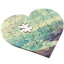 Landscape Mountains Lake River Wooden Puzzle Heart View3