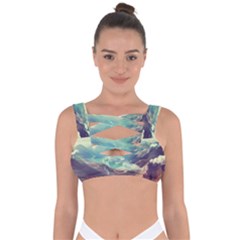 Landscape Mountains Lake River Bandaged Up Bikini Top