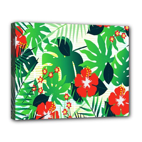 Tropical Leaf Flower Digital Canvas 14  X 11  (stretched) by Mariart