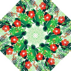 Tropical Leaf Flower Digital Folding Umbrellas by Mariart