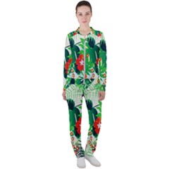 Tropical Leaf Flower Digital Casual Jacket And Pants Set by Mariart