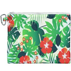 Tropical Leaf Flower Digital Canvas Cosmetic Bag (xxxl)