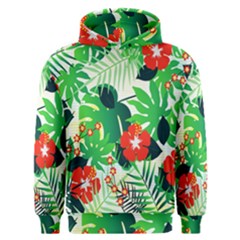 Tropical Leaf Flower Digital Men s Overhead Hoodie