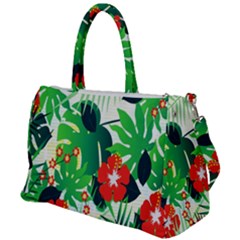 Tropical Leaf Flower Digital Duffel Travel Bag