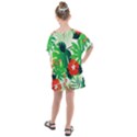 Tropical Leaf Flower Digital Kids  One Piece Chiffon Dress View2