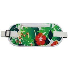 Tropical Leaf Flower Digital Rounded Waist Pouch