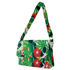 Tropical Leaf Flower Digital Full Print Messenger Bag (m)