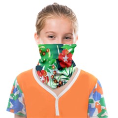 Tropical Leaf Flower Digital Face Covering Bandana (kids) by Mariart