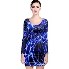 Lines Flash Light Mystical Fantasy Long Sleeve Bodycon Dress