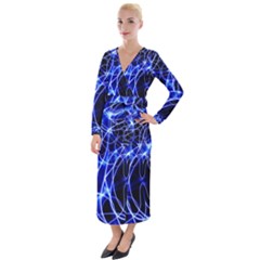 Lines Flash Light Mystical Fantasy Velvet Maxi Wrap Dress