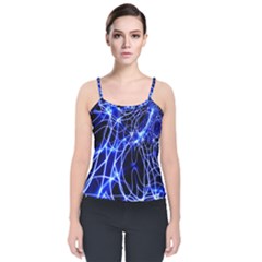 Lines Flash Light Mystical Fantasy Velvet Spaghetti Strap Top