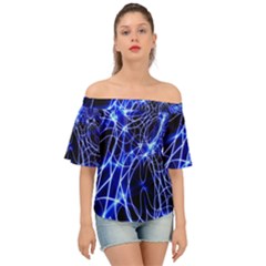 Lines Flash Light Mystical Fantasy Off Shoulder Short Sleeve Top