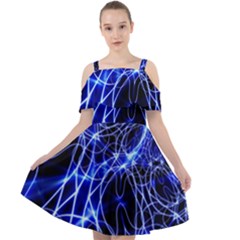 Lines Flash Light Mystical Fantasy Cut Out Shoulders Chiffon Dress