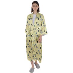 Bluefishes Maxi Satin Kimono