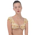 Cream Floral Cap Sleeve Ring Bikini Top View1