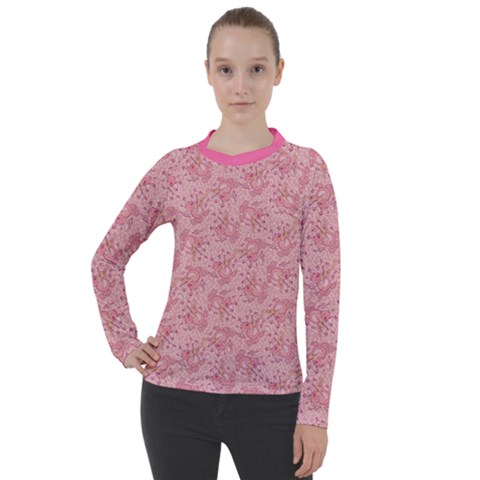 Cat With Violin Pattern Women s Pique Long Sleeve Tee by sifis