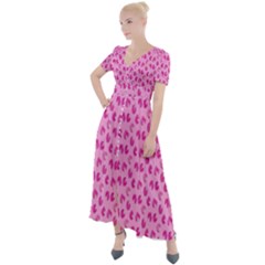 Rose Petals Button Up Short Sleeve Maxi Dress by Sparkle