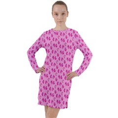 Rose Petals Long Sleeve Hoodie Dress by Sparkle