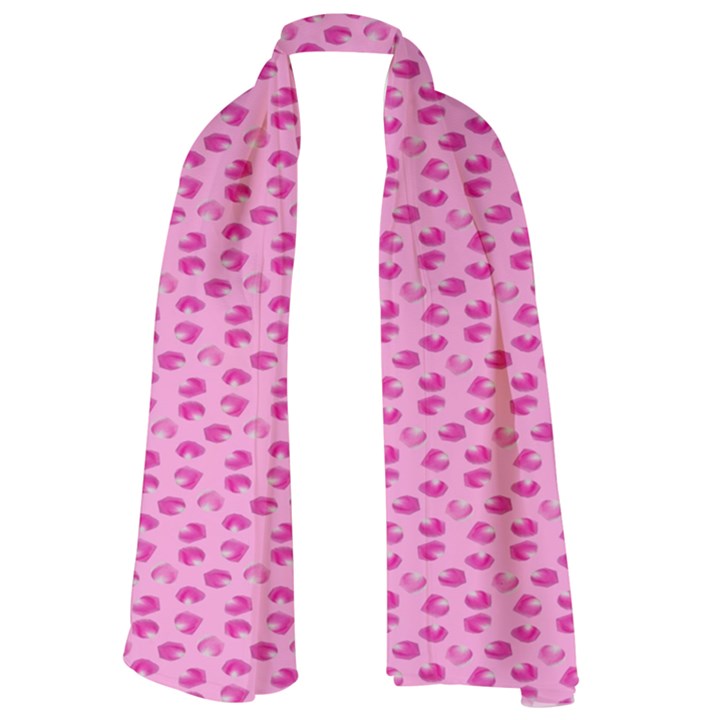 Rose Petals Long Sheer Chiffon Scarf 