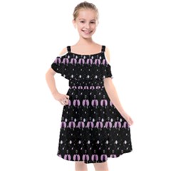 Galaxy Unicorns Kids  Cut Out Shoulders Chiffon Dress by Sparkle