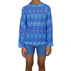 Glitter Butterfly Kids  Long Sleeve Swimwear by Sparkle