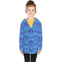 Glitter Butterfly Kids  Double Breasted Button Coat by Sparkle