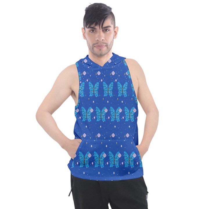 Glitter Butterfly Men s Sleeveless Hoodie