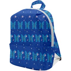 Glitter Butterfly Zip Up Backpack