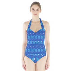 Glitter Butterfly Halter Swimsuit by Sparkle