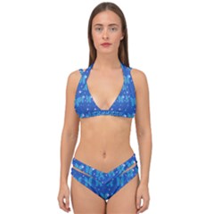 Glitter Butterfly Double Strap Halter Bikini Set by Sparkle