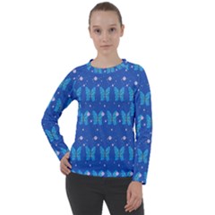 Glitter Butterfly Women s Long Sleeve Raglan Tee