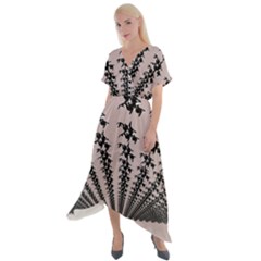 3dfishes Cross Front Sharkbite Hem Maxi Dress by Sparkle