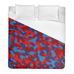 Red And Blue Camouflage Pattern Duvet Cover (full/ Double Size) by SpinnyChairDesigns